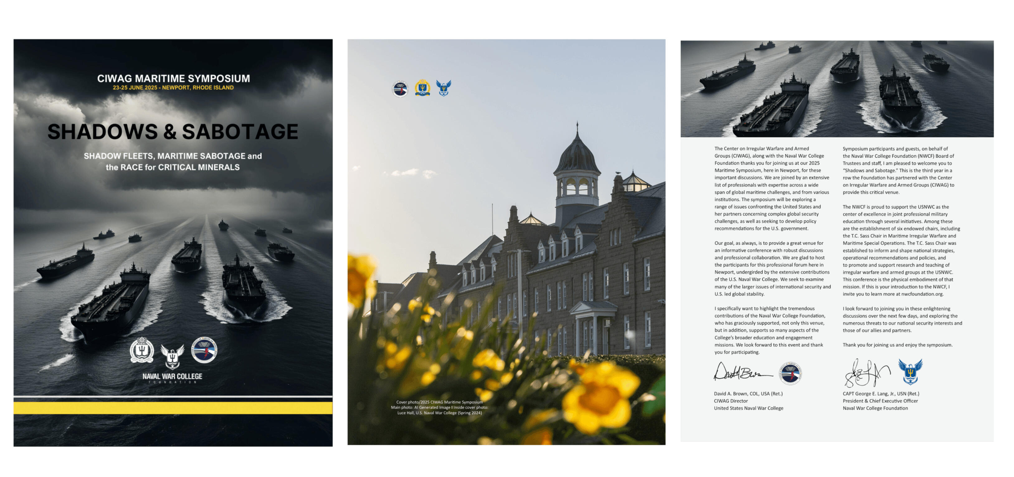 I managed content, design, and printing in collaboration with department director and researcher for the 2025 CIWAG Maritime Sym