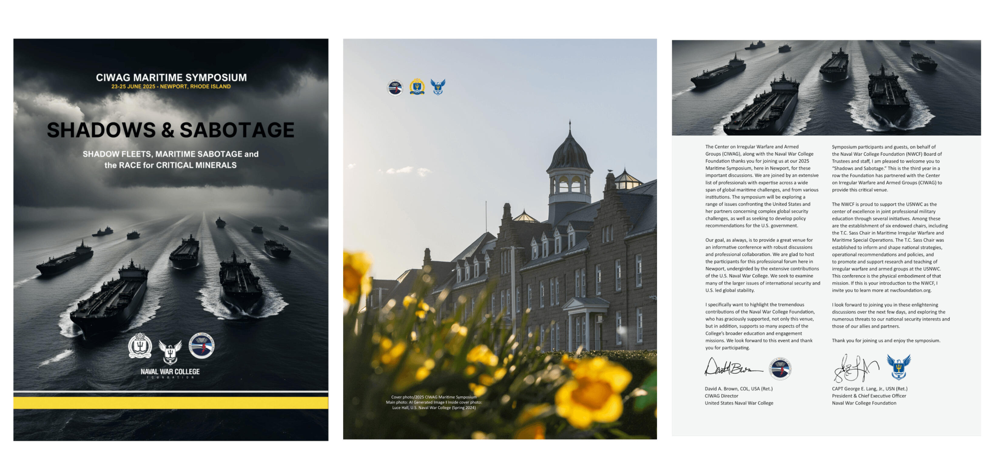 I managed content, design, and printing in collaboration with department director and researcher for the 2025 CIWAG Maritime Sym